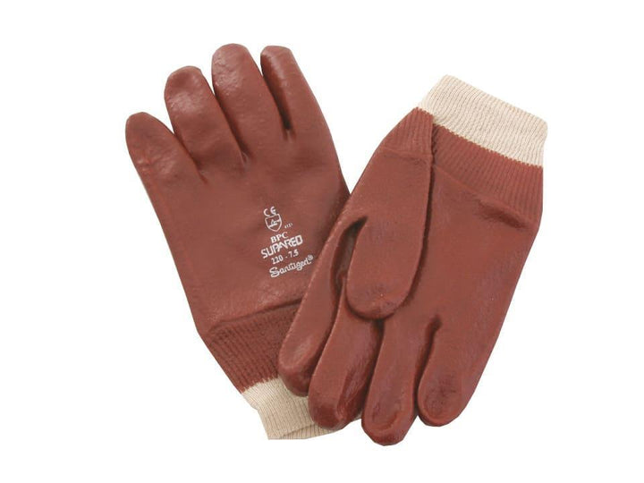 Kent & Cardoc - PVC Knitwrist Glove 8.5in Red Rubber Gloves | Snape & Sons