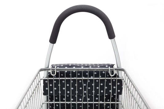Black Polka Dot Foldable Shopping Trolley