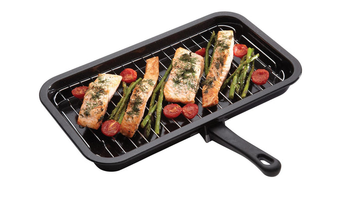 KitchenCraft - Enamel Grill Pan with Rack Grill & Griddle Pans | Snape & Sons