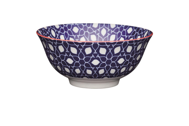 KitchenCraft - Glazed Stoneware Bowl Geometric Floral Serving Bowls | Snape & Sons