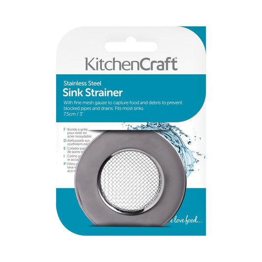 KitchenCraft - Stainless Steel Mesh Sink Strainer Sink & Drain Strainers | Snape & Sons
