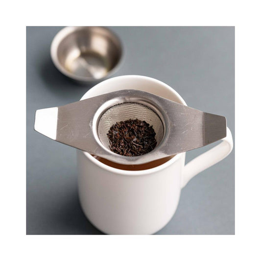 La Cafetiere - Double Handle Tea Strainer and Bowl Stainless Steel Tea Making Accessories | Snape & Sons