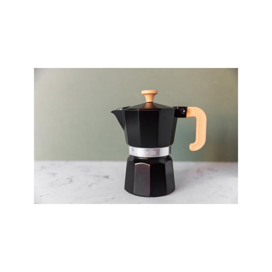 La Cafetiere - Venice 6 Cup Black Espresso Moka Pot 290ml Espresso Makers | Snape & Sons