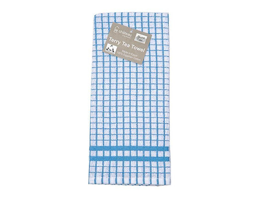 Le Chateau - Blue Check Terry Tea Towel Tea Towels | Snape & Sons