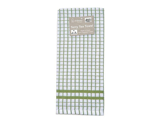 Le Chateau - Green Check Terry Tea Towel Tea Towels | Snape & Sons