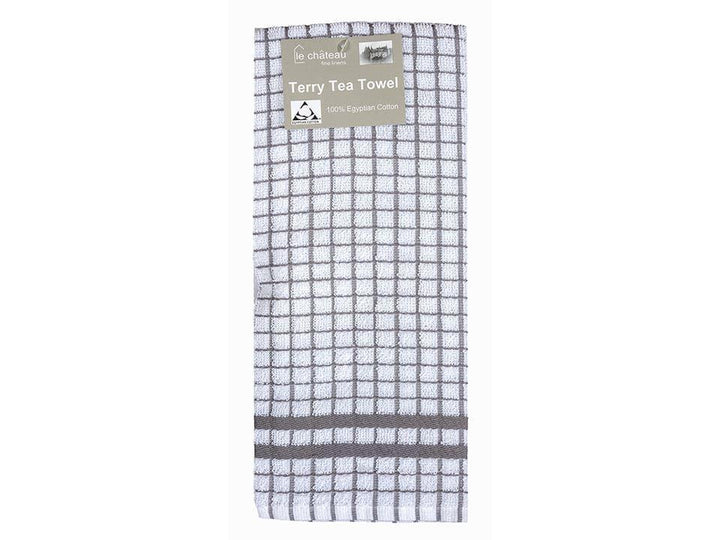 Le Chateau - Grey Check Terry Tea Towel Tea Towels | Snape & Sons