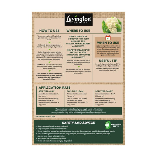 Levington - Garden Lime 3.5kg Soil Improvers | Snape & Sons