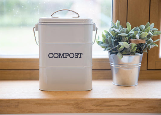 Living Nostalgia - French Grey Compost Pail 3L Compost Caddy Bins | Snape & Sons