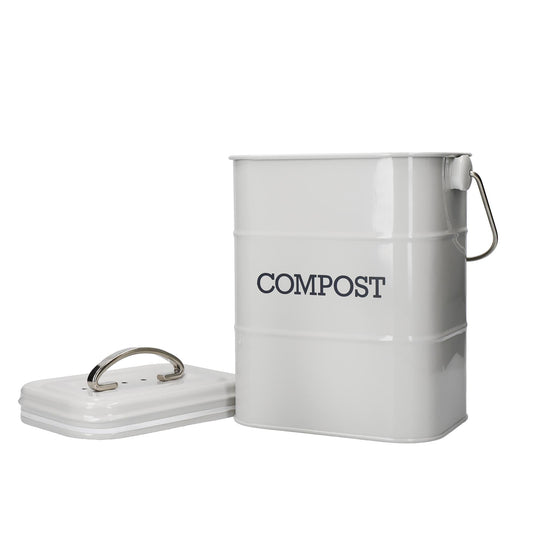 Living Nostalgia - French Grey Compost Pail 3L Compost Caddy Bins | Snape & Sons