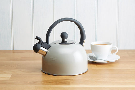 Living Nostalgia - Traditional Whistling Kettle French Grey Stove Top Kettles | Snape & Sons