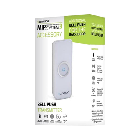 Lloytron Bell Push Wireless MIP White Bell Pushes | Snape & Sons