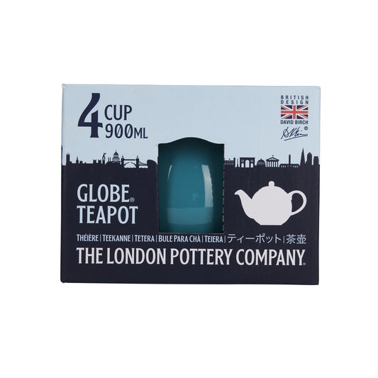 London Pottery - Globe Teapot 4 Cup Aqua 900ml Teapots | Snape & Sons
