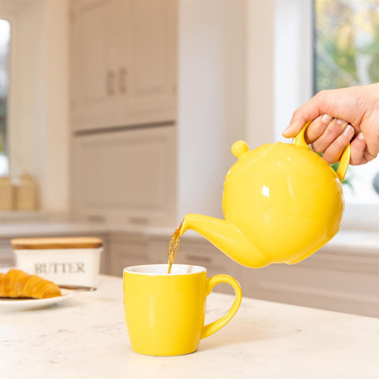 Globe Teapot 4 Cup New Yellow 900ml