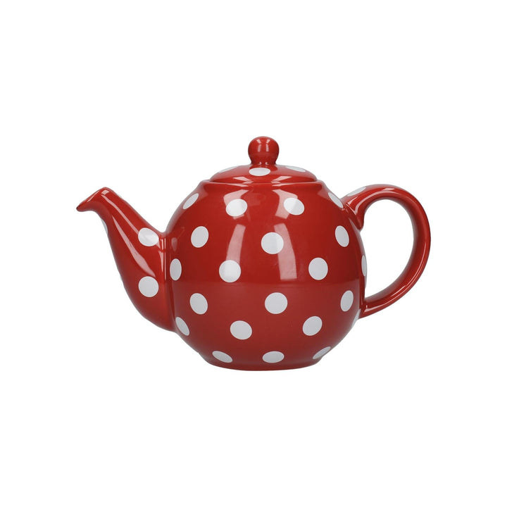 London Pottery - Globe Teapot 4 Cup Red Spot 900ml Teapots | Snape & Sons