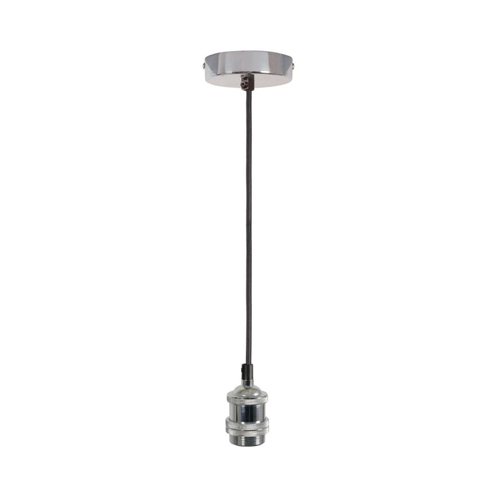 Lyyt Chrome Corded E27 Lampholder Pendant Mains Light Fittings | Snape & Sons