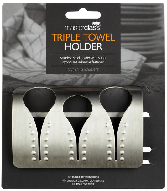 Master Class - Stainless Steel Triple Towel Holder Towel Holders | Snape & Sons