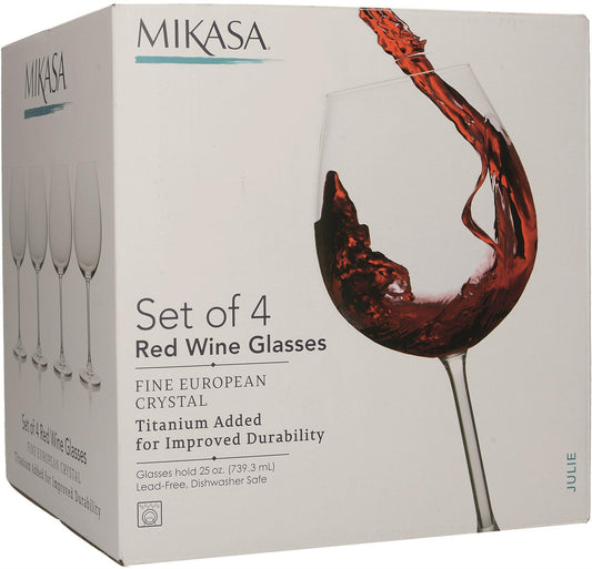 Mikasa - Julie Crystal Red Wine Glasses x4 710ml Wine Glasses | Snape & Sons