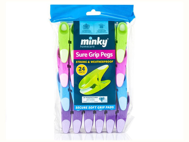 Minky - Sure Grip Clothes Pegs x24 Pegs | Snape & Sons