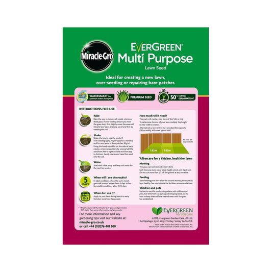 Miracle Gro - Evergreen Multi Purpose Lawn Seed 480g Lawn Seed | Snape & Sons