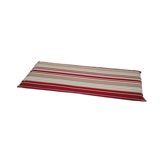 Outdoor Collection Valanced 3 Seat Bench Cushion Red Stripe Seat Cushions & Pads | Snape & Sons