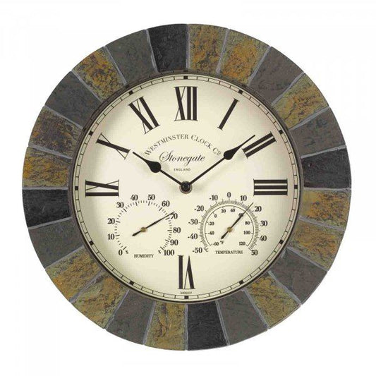 Outside In Design - Stonegate 14in Outdoor Wall Clock Wall Clocks | Snape & Sons