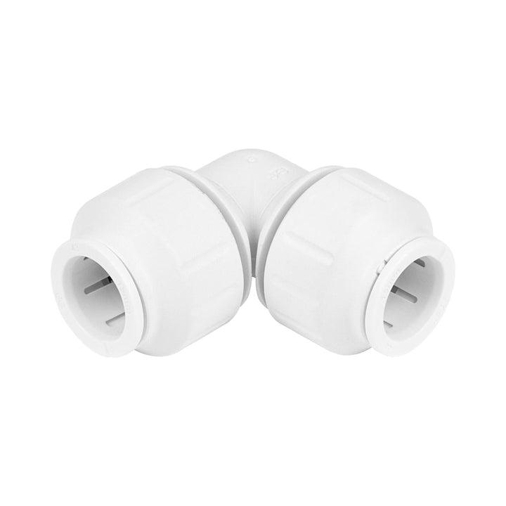 Plumb Best Pushfit Elbow Connector White 15mm Pipe Fittings | Snape & Sons