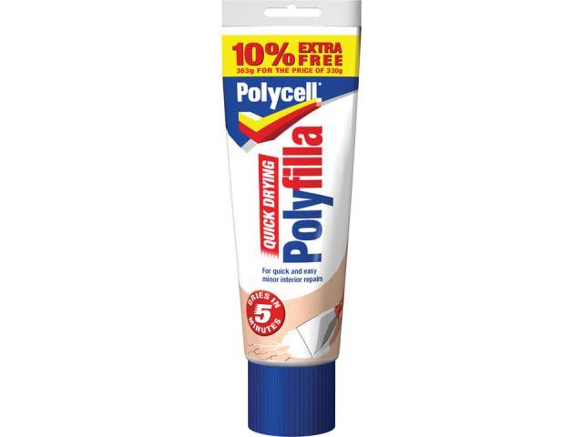 Polycell - Quick Dry Polyfilla Tube 330g + 10% EXTRA FREE General Purpose Fillers | Snape & Sons