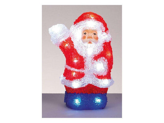 Premier Decorations - Battery Operated Acrylic Santa 24 LED 22cm Acrylic Decorations | Snape & Sons