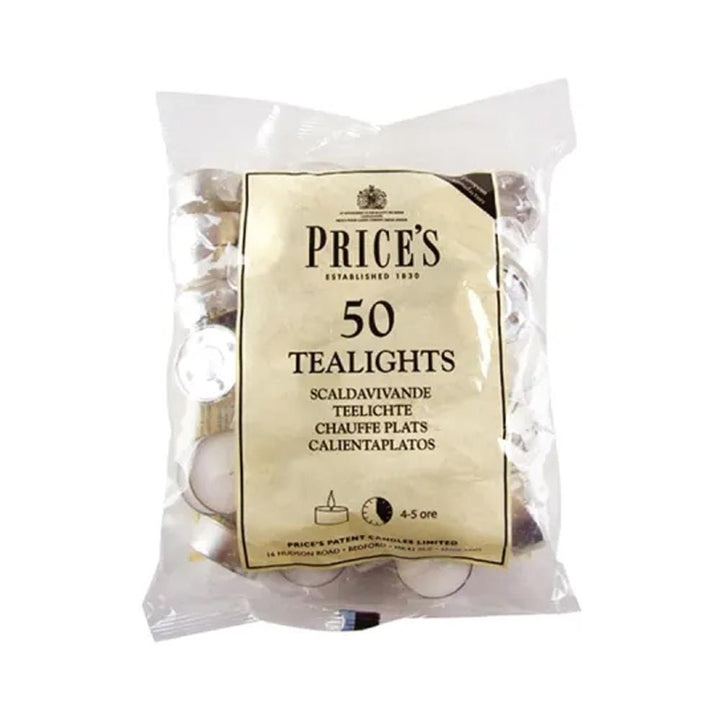 Prices - Classic Tealights x 50 Pack Tea Light Candles | Snape & Sons
