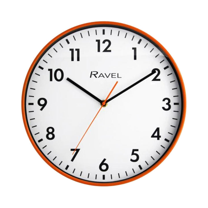 Ravel Clocks Orange 30cm Wall Clock Wall Clocks | Snape & Sons