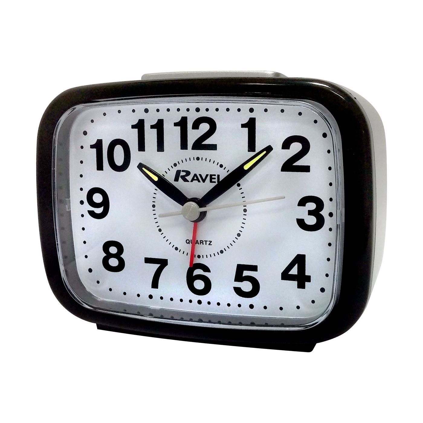 Ravel Clocks - Sweeping Alarm Clock Black Large Analogue Alarm Clock | Snape & Sons