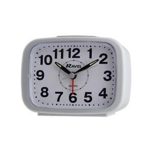 Ravel Clocks - Sweeping Alarm Clock White Large Analogue Alarm Clock | Snape & Sons