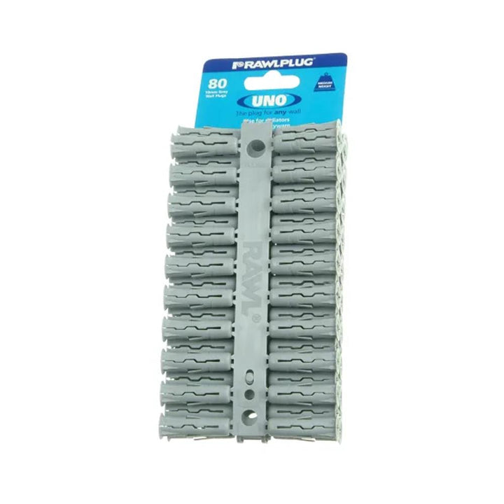 Rawlplug - Grey UNO Large Universal Wall Plugs 10mm - 80 Pack Wall Plugs | Snape & Sons