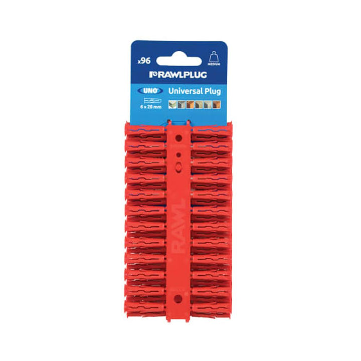 Rawlplug - Red UNO®Small Universal Wall Plug 6mm - 96 Pack Wall Plugs | Snape & Sons