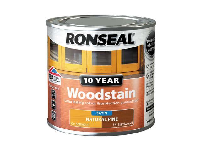 Ronseal - 10 Year Satin Woodstain Natural Pine 250ml Exterior Wood Stains | Snape & Sons