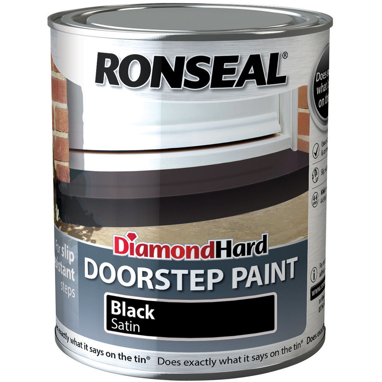 Ronseal - Diamond Hard Doorstep Paint Black 750ml Floor Paints | Snape & Sons