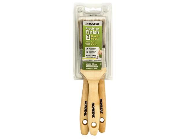 Ronseal - Precision Finish Brush Set 3Pce Paint Brushes | Snape & Sons