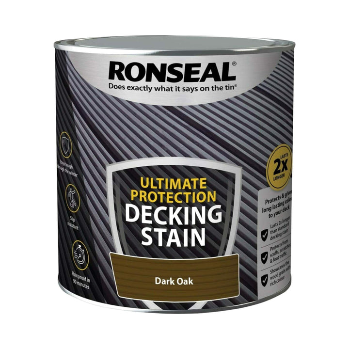 Ronseal Ultimate Deck Stain Dark Oak 2.5L Decking Care | Snape & Sons