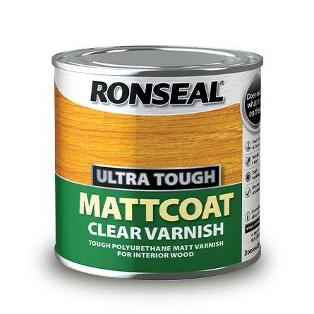 Ronseal - Ultra Tough Hardglaze Mattcoat Varnish 250ml Varnishes | Snape & Sons