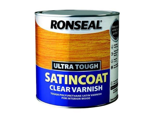 Ronseal - Ultra Tough Hardglaze Satincoat Varnish 750ml Varnishes | Snape & Sons