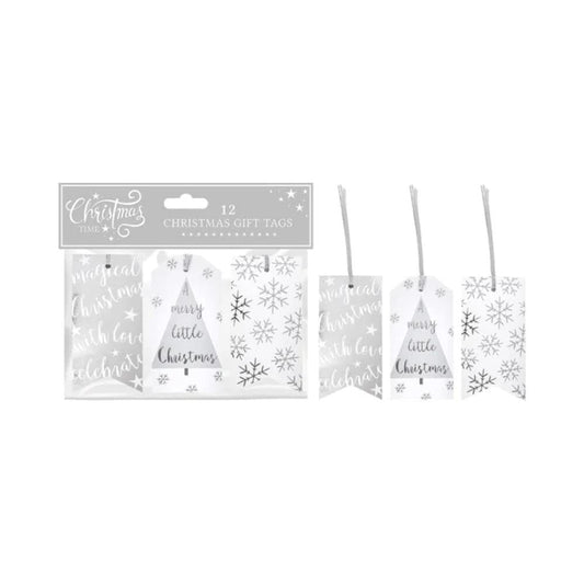 Foil Tags Silver x 12 Pack