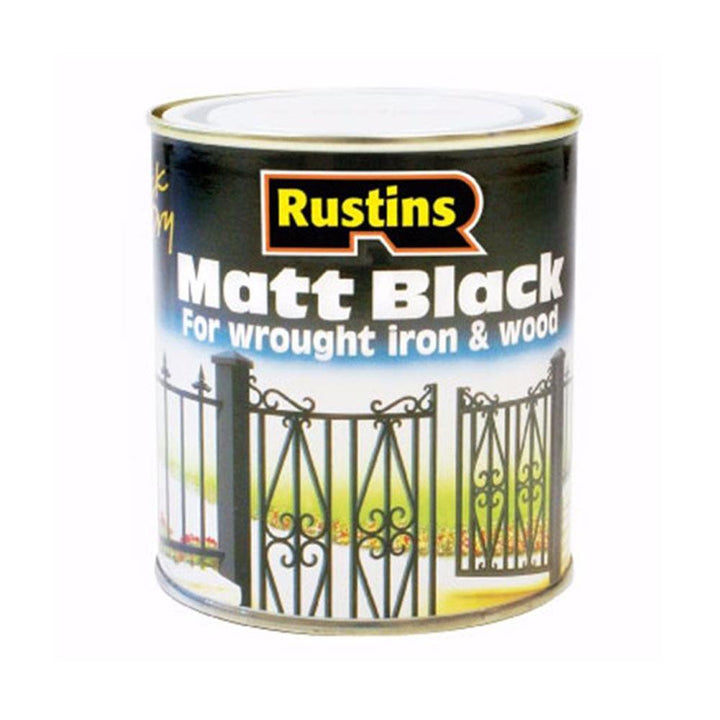 Rustins - Quick Dry Black Matt Paint 250ml Speciality Paints | Snape & Sons