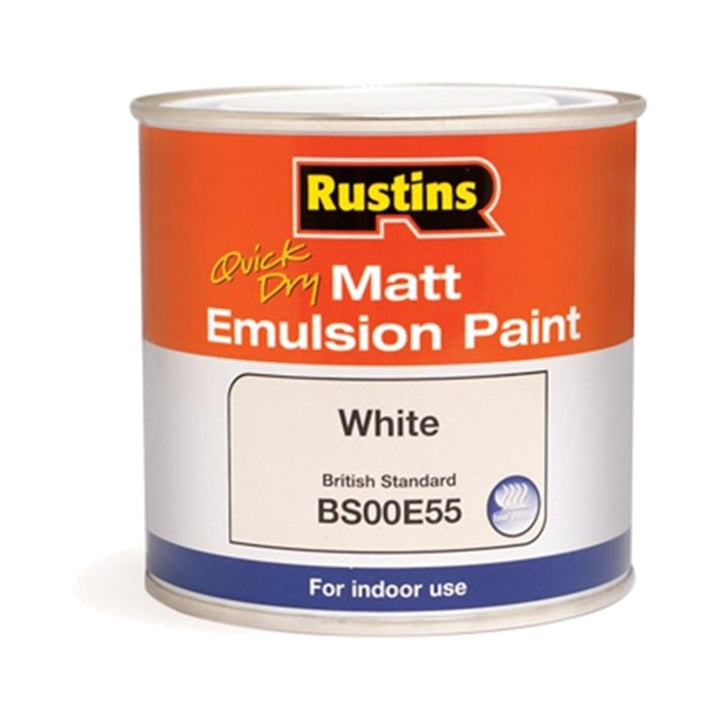 Rustins Quick Dry Matt Emulsion White 500ml Emulsion Paints | Snape & Sons