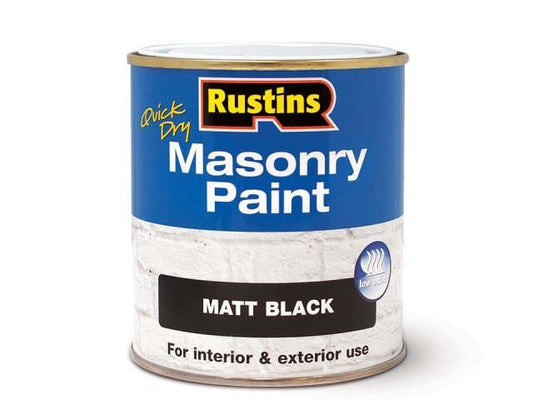Rustins - Small Job Masonry Black 250ml Masonry Paints | Snape & Sons