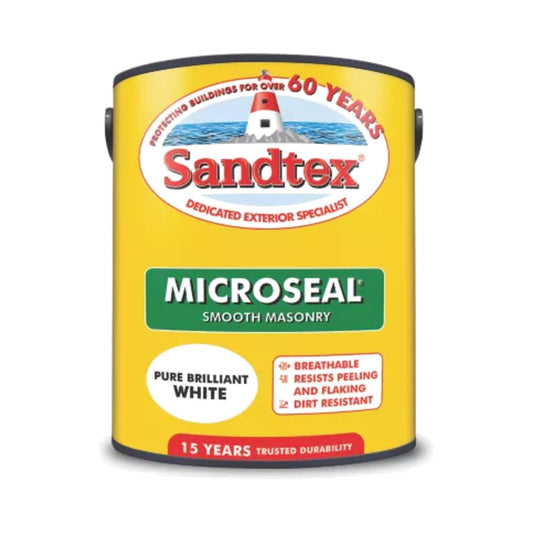 Sandtex Ultra Smooth Masonry Brilliant White 5L Masonry Paints | Snape & Sons