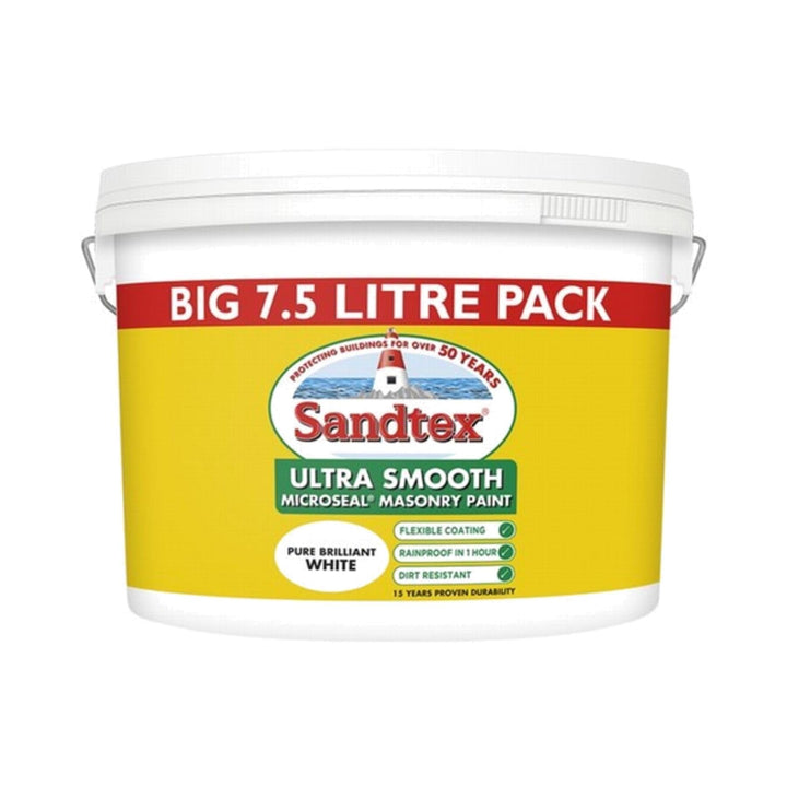 Sandtex Ultra Smooth Masonry Brilliant White 7.5L Masonry Paints | Snape & Sons