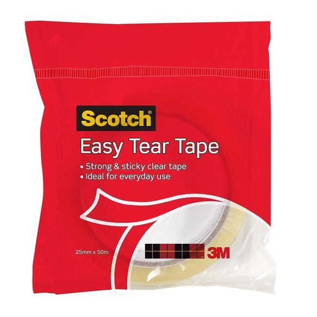 Scotch - Easy Tear Tape 25mm x 50m Packing Tapes | Snape & Sons