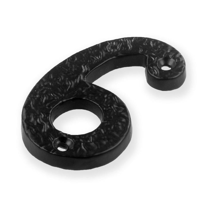Securit - Black Numeral No.6 75mm Door Numerals | Snape & Sons