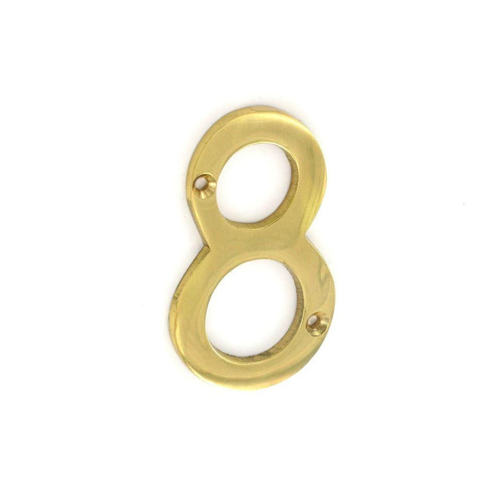 Securit - Brass Numeral No.8 75mm Door Numerals | Snape & Sons
