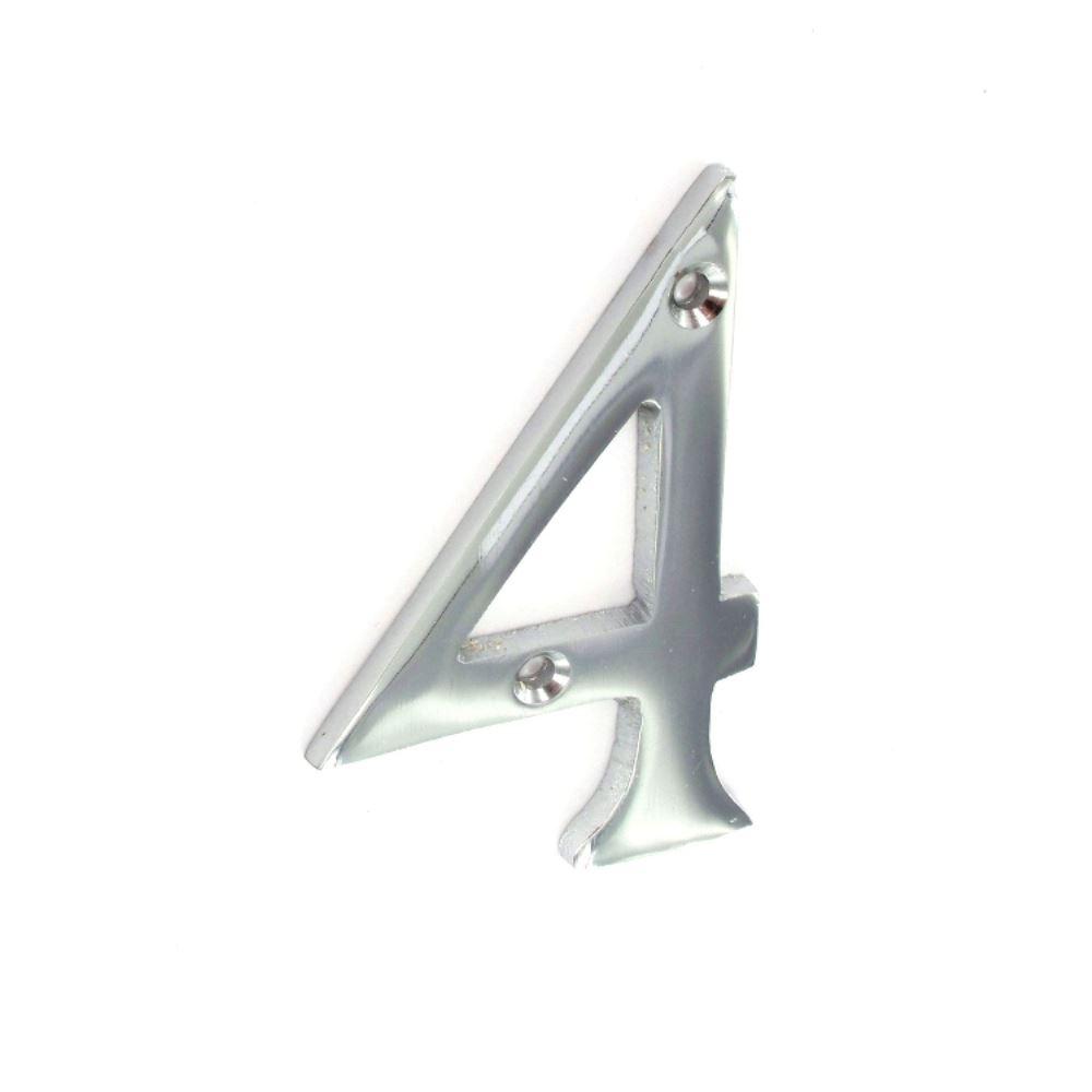Securit - Chrome Numeral No.4 75mm Door Numerals | Snape & Sons